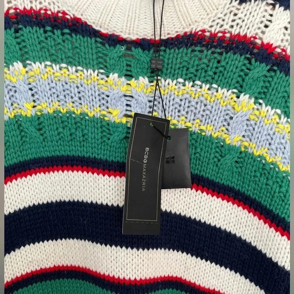 BCBG NWT Colorblock Knit Sweater Dress Oversized Fit XS - Picture 5 of 9